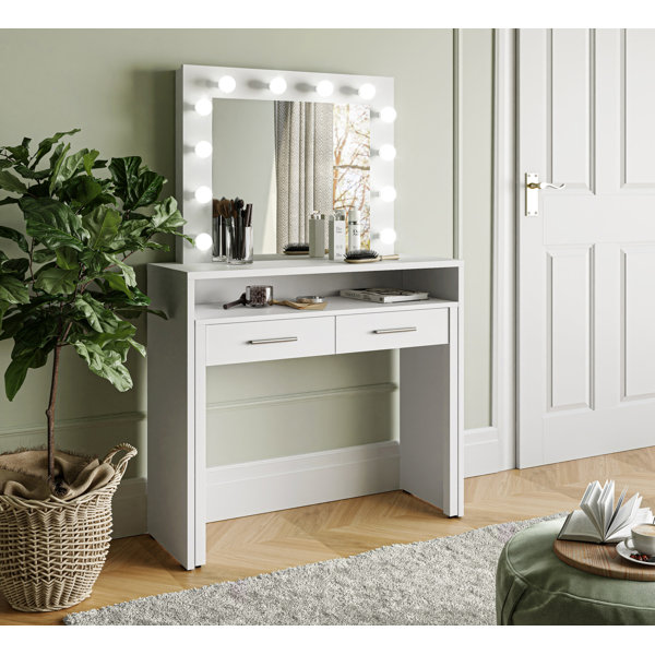 17 Stories JayChristopher Dressing Table with Mirror Wayfair.co.uk